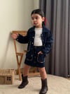 ÇİÇEK NAKIŞLI DENİM CEKET ETEK TSHIRT 3LÜ TAKIM