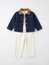 FİTİLLİ YAKA DETAYLI DENİM CEKET UNISEX