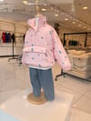 LA'CIEL PARİS ÇİÇEKLİ YARIM FERMUAR MONT (WATERPROOF SU GEÇİRMEZ) PEMBE