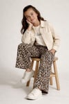 LEOPAR WIDE LEG PANTOLON CEKET TSHIRT 3LÜ TAKIM