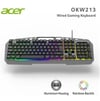 Acer OKW213 Siyah RGB Rainbow Backlit Gaming Keyboard Rainbow (Kablo Uzunluğu 1,5mt)