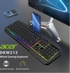 Acer OKW213 Siyah RGB Rainbow Backlit Gaming Keyboard Rainbow (Kablo Uzunluğu 1,5mt)