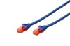 Digitus DK-1617-050-B  PATCH KABLO CAT.6 UTP 5 mt AWG 26-7 MAVİ