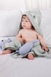 Bambu Balık Nakışlı Bebek Havlu Kundak Ve Kese Seti  BEBEK MAVİSİ