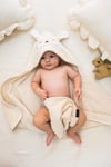 EIFIN %100 Organik Pamuk Kuzu Desen Nakışlı Bebek Havlu Kundak 75x75 cm