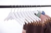 12 Adet Beyaz Ahşap Bebek Elbise Askısı Vernikli Ahşap Çocuk Askısı Beyaz Boyalı 32 cm