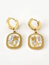 Çelik Gold Sedef Üzeri Gül İşlemeli Küpe