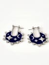 Çelik Silver Lacivert Gece Model Küpe
