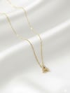 Minimal Zirkon Taşlı Gold Harf Kolye