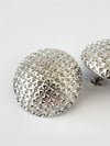 Zirkon İşlemeli Silver Düğme Küpe