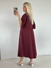 TENSEL ROME ELBİSE BORDO