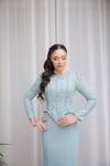 Estel Korseli Balık Abiye Mint Tesettür Abiye
