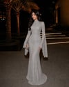 Molly Abiye İmported Beaded Evening Dress Gri