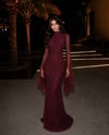 Molly Abiye İmported Beaded Evening Dress Bordo