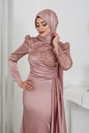 Rosa Saten Abiye Bronze