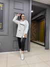 3 İplik Asimetrik Hırka Beyaz