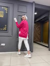Arka Fermuar Detaylı Sweat Fuşya