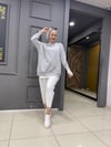 Arka Fermuar Detaylı Sweat Gri