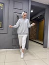 Arka Fermuar Detaylı Sweat Gri