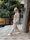 Baskılı Çizgili Sweat Kahve