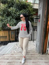 Baskılı Çizgili Sweat Lacivert