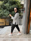 Baskılı Çizgili Sweat Siyah