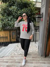 Baskılı Çizgili Sweat Siyah