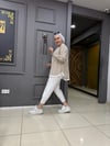 Bej Çizgili İçlik Detaylı Gömlek