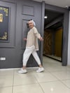 Bej Çizgili İçlik Detaylı Gömlek