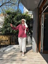 Bel Bağcık Çizgili Gömlek Bordo