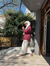 Bel Bağcık Çizgili Gömlek Bordo