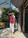 Bel Bağcık Çizgili Gömlek Bordo