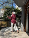 Bel Bağcık Çizgili Gömlek Bordo