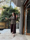 Bel Bağcık Çizgili Gömlek Kahve