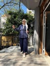 Bel Bağcık Çizgili Gömlek Lacivert