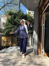 Bel Bağcık Çizgili Gömlek Lacivert