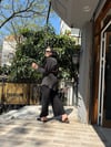 Bel Bağcık Çizgili Gömlek Siyah