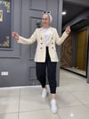 Blazer Ceket Krem