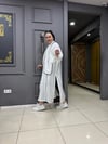 Bodrum Kumaş Biyeli Kimono Beyaz
