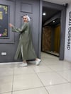 Bodrum Kumaş Biyeli Kimono Haki