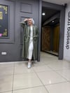 Bodrum Kumaş Biyeli Kimono Haki