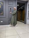 Bodrum Kumaş Biyeli Kimono Haki