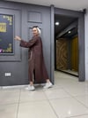 Bodrum Kumaş Biyeli Kimono Kahve