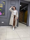 Bodrum Kumaş Biyeli Kimono Krem