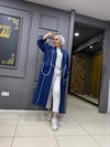 Bodrum Kumaş Biyeli Kimono Lacivert