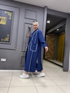 Bodrum Kumaş Biyeli Kimono Lacivert