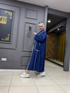 Bodrum Kumaş Biyeli Kimono Lacivert