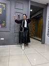 Bodrum Kumaş Biyeli Kimono Siyah