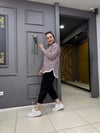 Bordo Çizgili İçlik Detaylı Gömlek