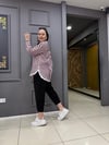 Bordo Çizgili İçlik Detaylı Gömlek